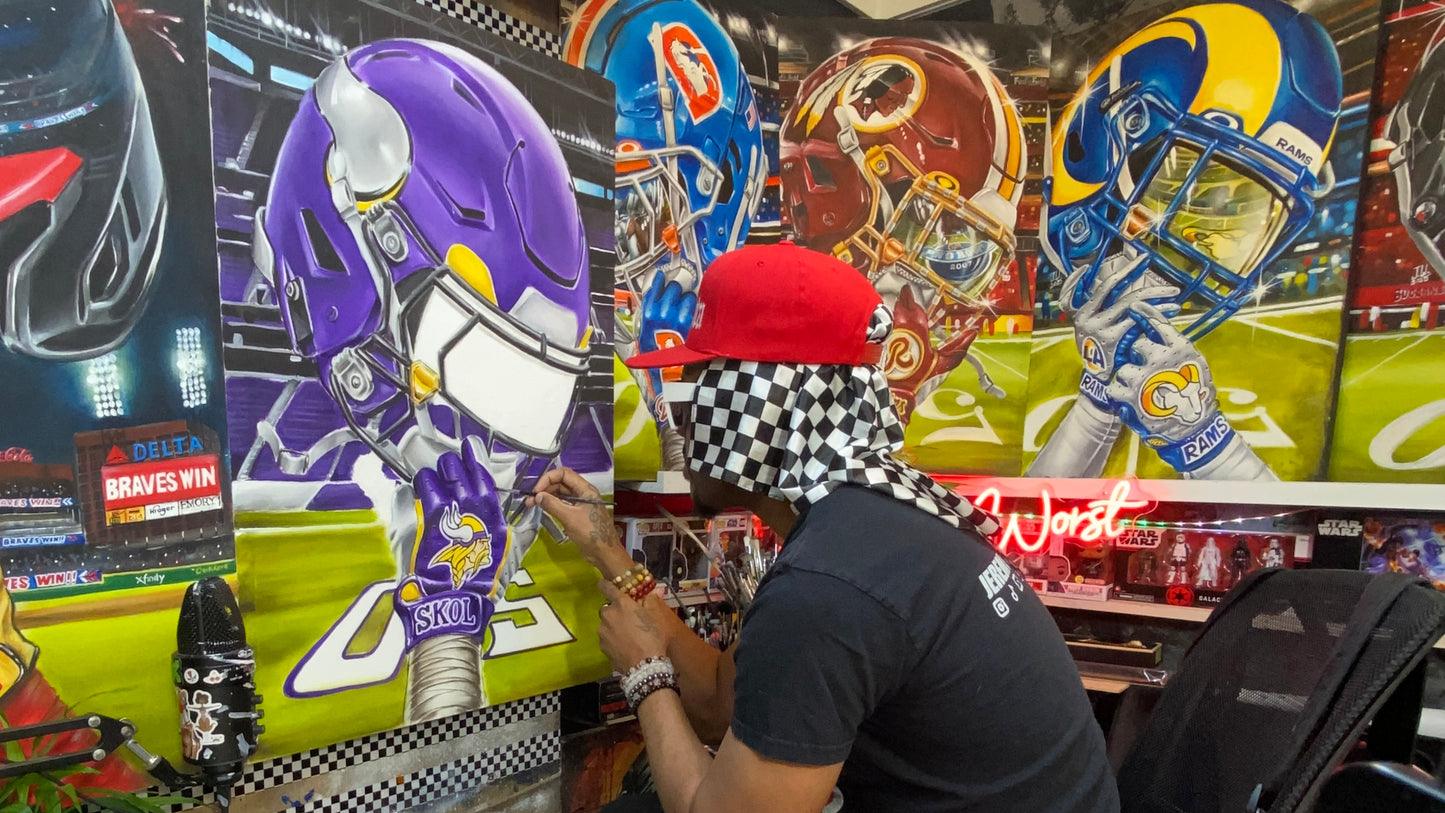 SKOL Minnesota by Jeremy Worst 2025 Sports Football Canvas Print Artwork helmet Nfl Football
