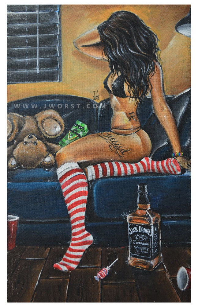 JEREMY WORST Blessed Original Artwork Signed Prints alcohol daniels patron