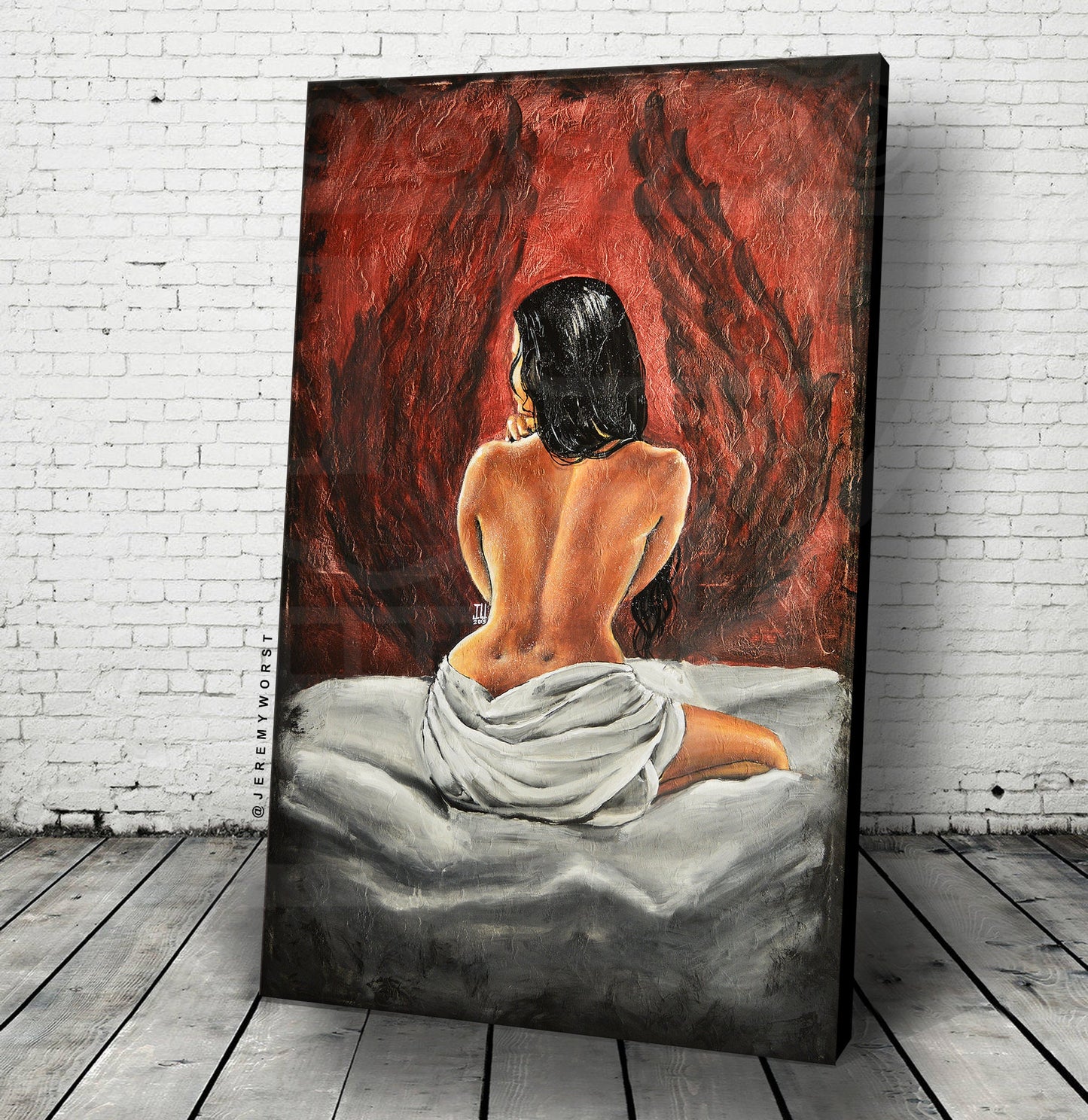 JEREMY WORST Wings Fairy sexy girl back open legs Artwork Signed Print sketch nsfw star tattoo wall art nude seduce seductive anime