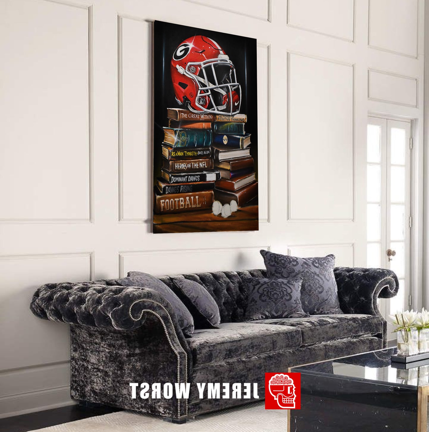 Go Dawgs Georgia Bulldogs 2024 Acrylic Painting sports Canvas Print Artwork helmet sec College football Wall Decor