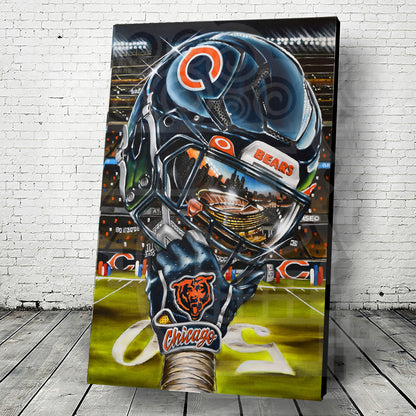DA BEARS Chicago by Jeremy Worst 2025 Sports Football Canvas Print Artwork helmet Nfl Football