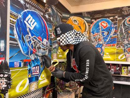 NY Giants by Jeremy Worst 2025 Sports Football Canvas Print Artwork helmet Nfl Football