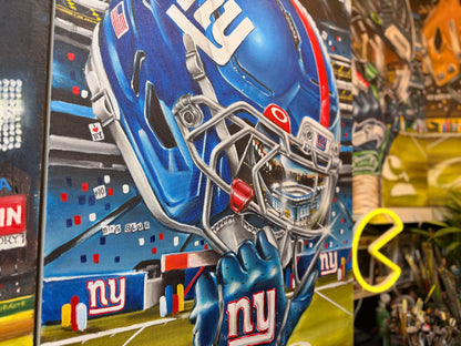 NY Giants by Jeremy Worst 2025 Sports Football Canvas Print Artwork helmet Nfl Football