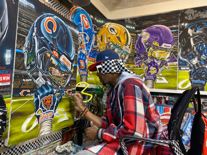 DA BEARS Chicago by Jeremy Worst 2025 Sports Football Canvas Print Artwork helmet Nfl Football