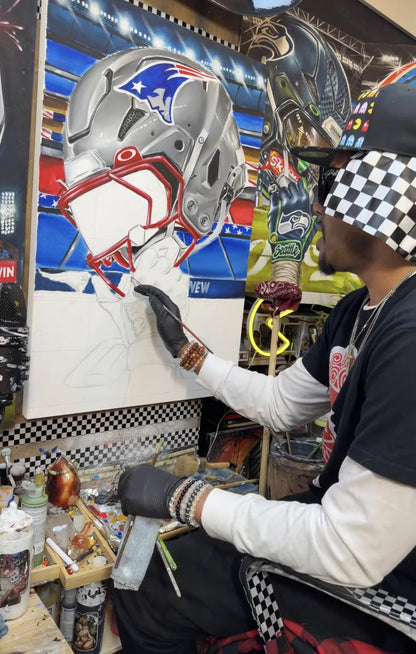 NEW ENGLAND PATRIOTS by Jeremy Worst 2026 Sports Football Canvas Print Artwork helmet Nfl Football