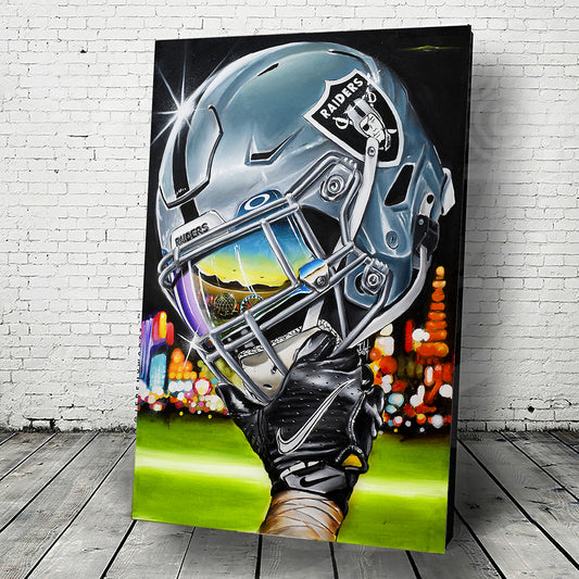 Las Vegas Raiders 2024 Painting sports Canvas Print Artwork helmet Nfl Football