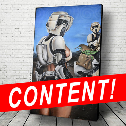 Scout Trooper Baby yoda Cosplay Art JEREMY WORST