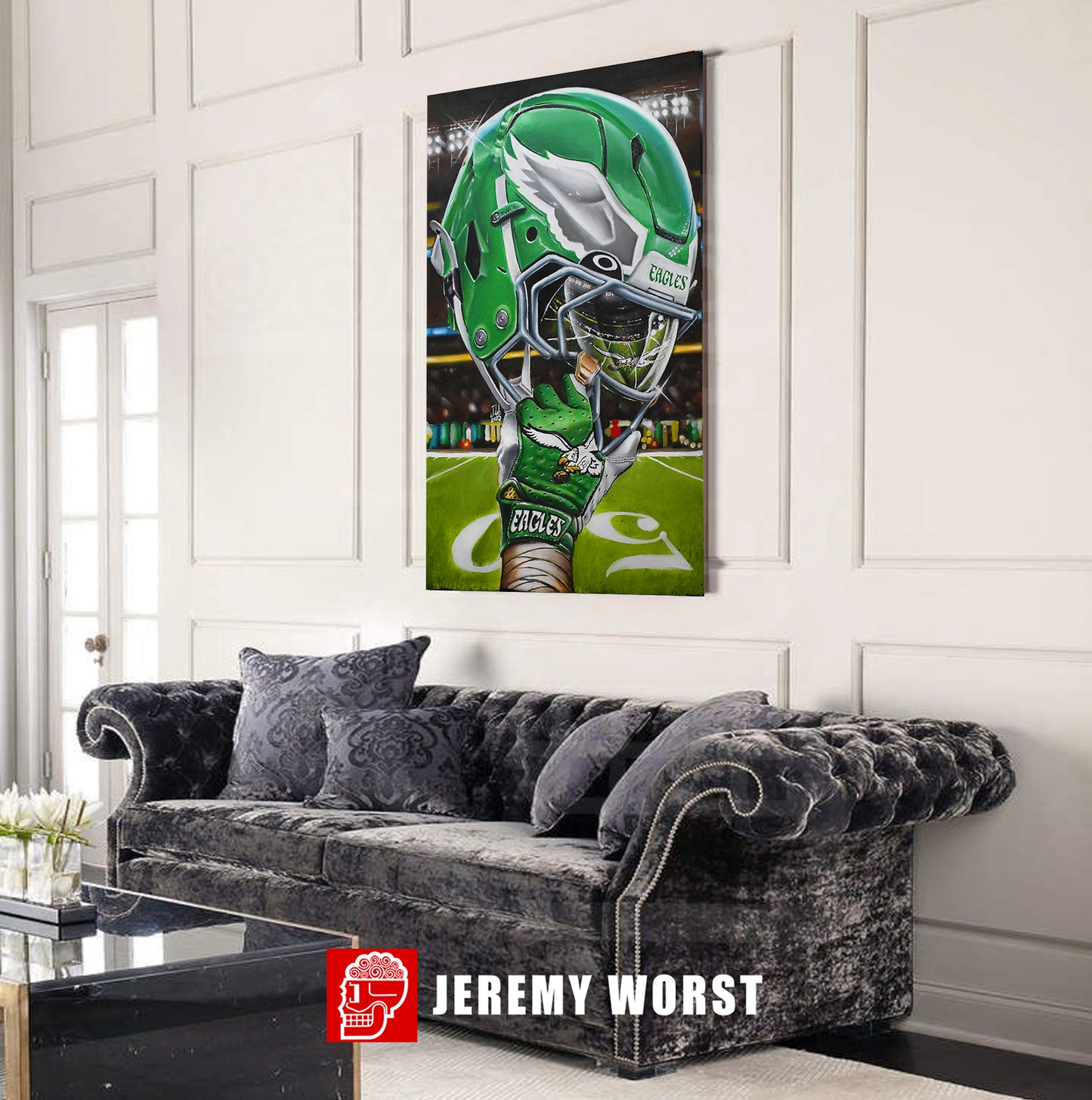 Eagles Painting sports Canvas Print Artwork helmet Nfl Football philly sports