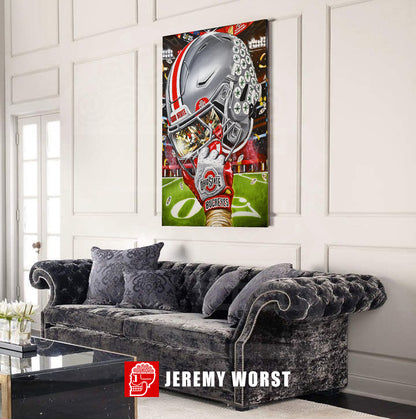 Buckeyes by Jeremy Worst sports Posters and Canvas Prints Artwork helmet College Football