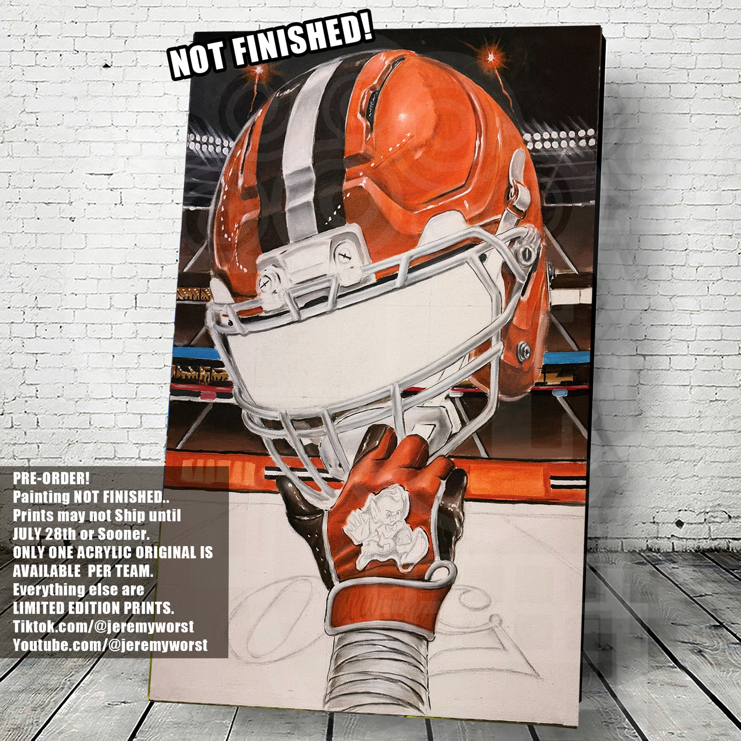 Brownie by Jeremy Worst 2026 Sports Football Canvas Print Artwork helmet Nfl Football