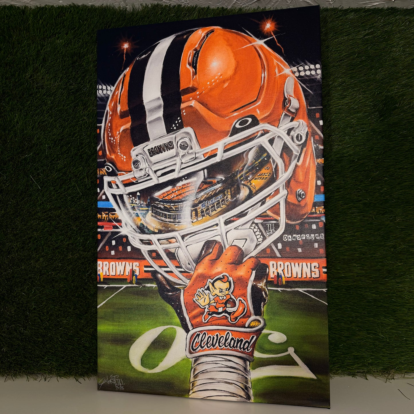 Brownie by Jeremy Worst 2026 Sports Football Canvas Print Artwork helmet Nfl Football