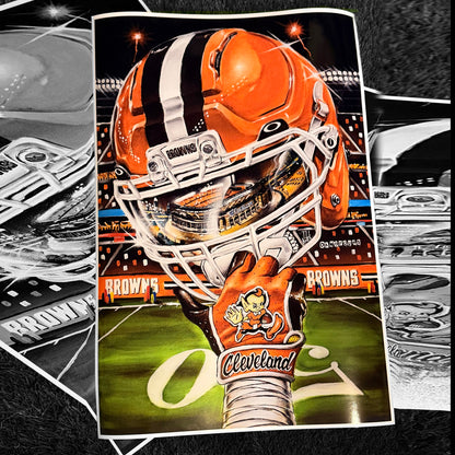 Brownie by Jeremy Worst 2026 Sports Football Canvas Print Artwork helmet Nfl Football