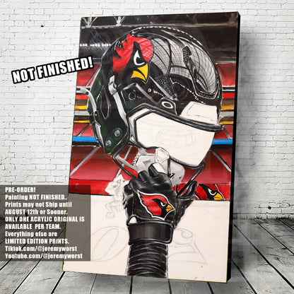 PRE-ORDER Cards by Jeremy Worst 2026 Sports Football Canvas Print Artwork helmet Nfl Football