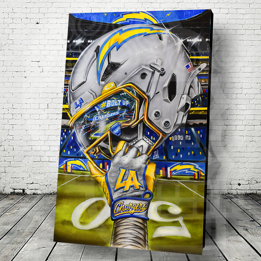 Chargers by Jeremy Worst 2026 Sports Football Canvas Print Artwork helmet Nfl Football1)