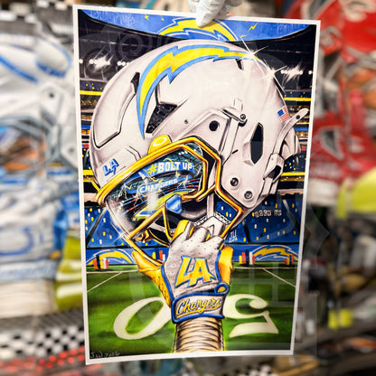 Chargers by Jeremy Worst 2026 Sports Football Canvas Print Artwork helmet Nfl Football1)