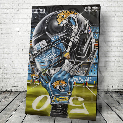 DUUUVAL JAGS by Jeremy Worst 2026 Sports Football Canvas Print Artwork helmet Nfl Football