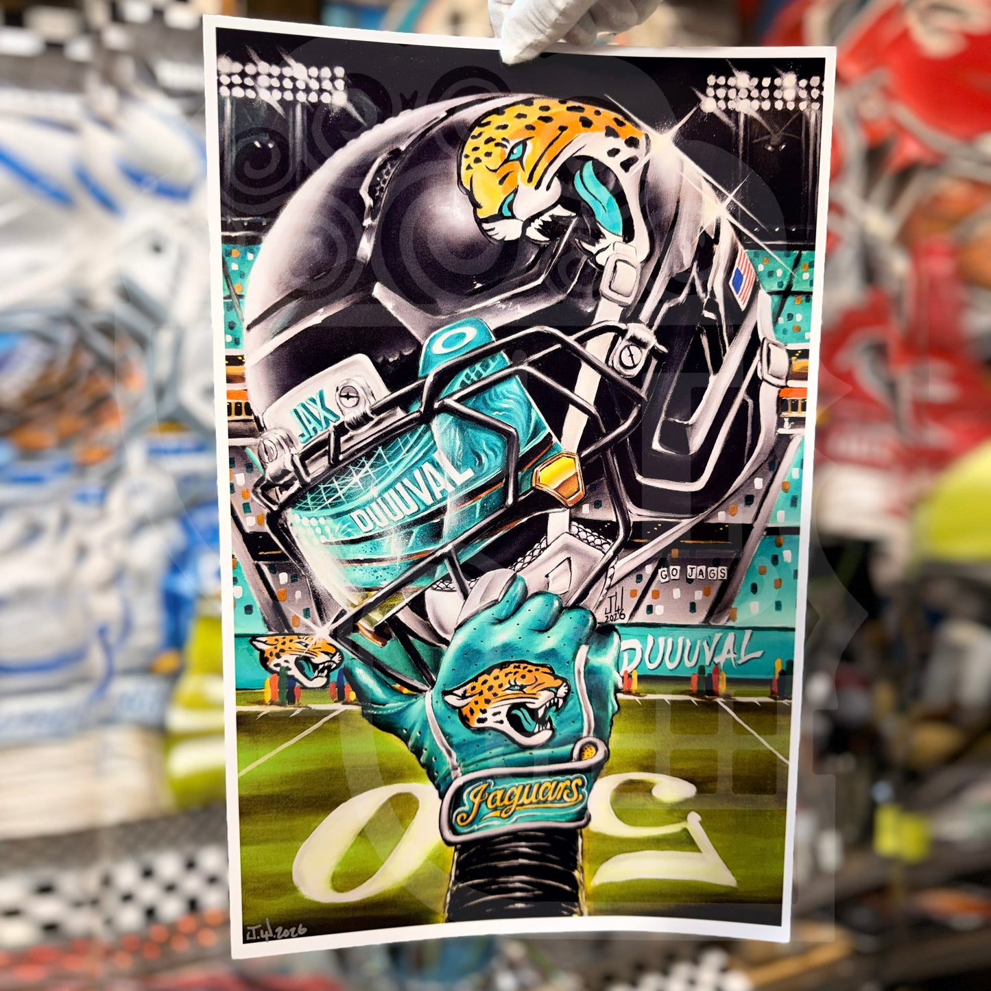 DUUUVAL JAGS by Jeremy Worst 2026 Sports Football Canvas Print Artwork helmet Nfl Football