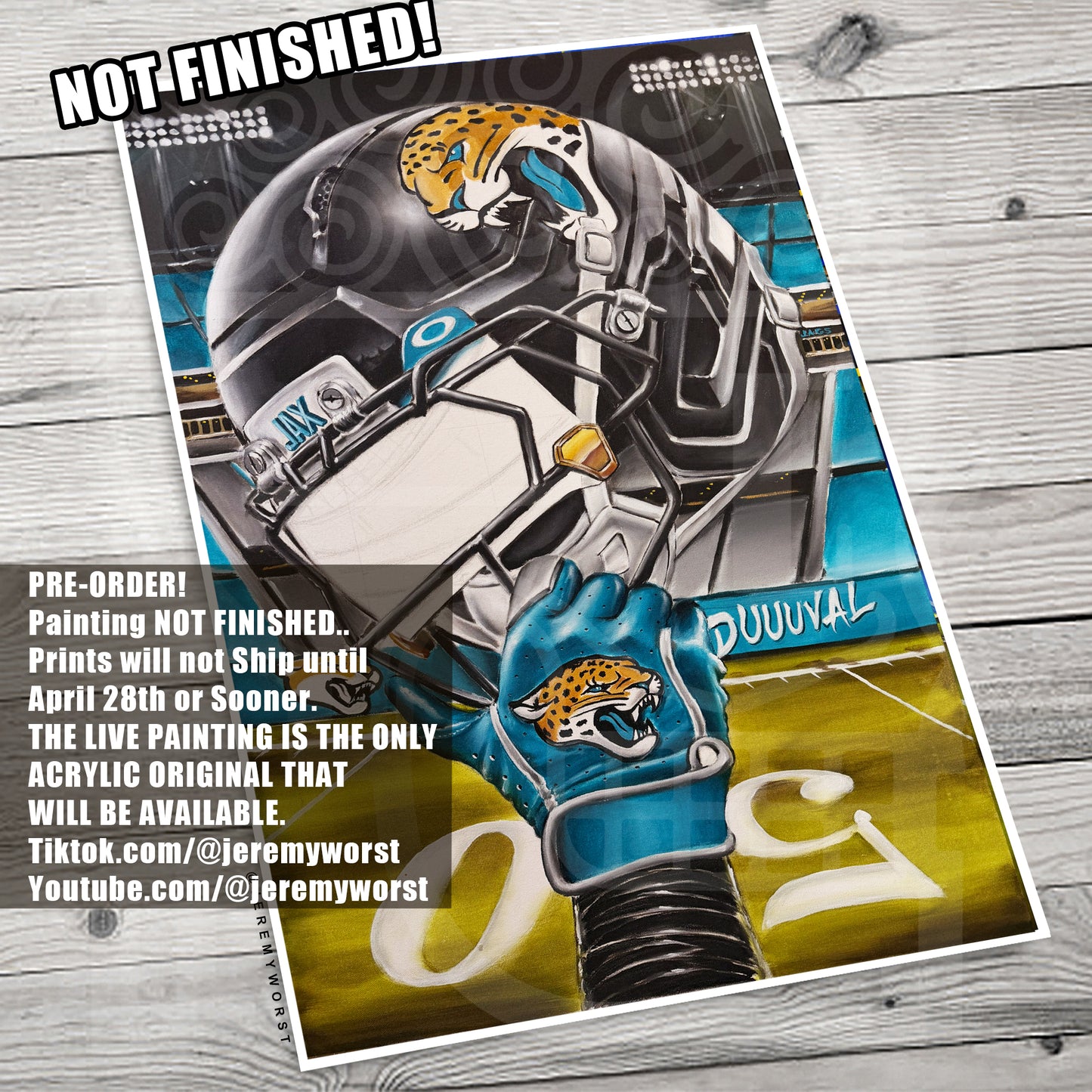 DUUUVAL JAGS by Jeremy Worst 2025 Sports Football Canvas Print Artwork helmet Nfl Football