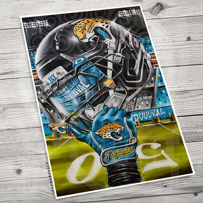 DUUUVAL JAGS by Jeremy Worst 2026 Sports Football Canvas Print Artwork helmet Nfl Football