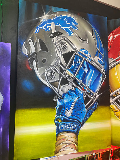 LIONS 2024 Painting sports Canvas Print Artwork helmet Nfl American Football