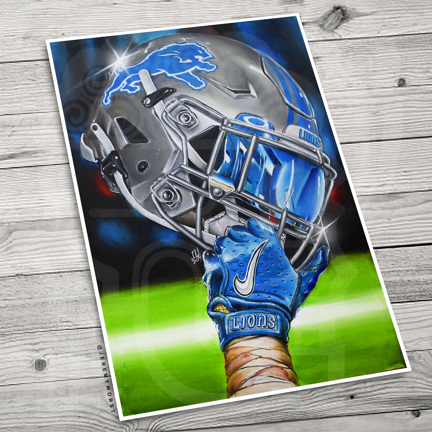 LIONS 2024 Painting sports Canvas Print Artwork helmet Nfl American Football