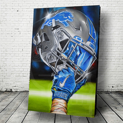 LIONS 2024 Painting sports Canvas Print Artwork helmet Nfl American Football