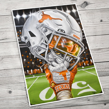 Hook Em HORNS by Jeremy Worst Texas Longhorns Artwork Wall Art Poster Canvas