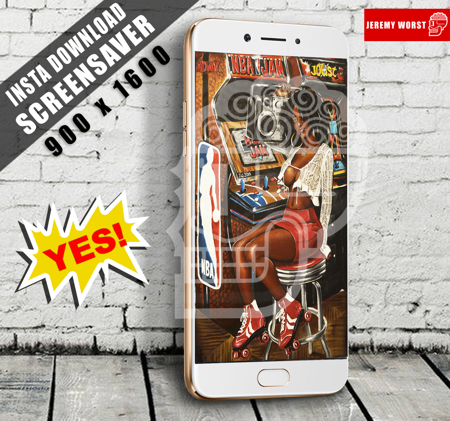 NBA Jam INSTA DOWNLOAD Phone Screensaver Basketball sexyJeremy Worst Marvel Arcade system cabinet build joust wallpaper iphone android