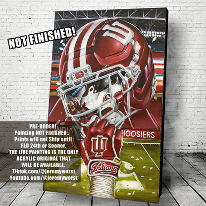 Pre-ORDER Indiana by Jeremy Worst 2026 Sports Football Canvas Print Artwork helmet Nfl Football1