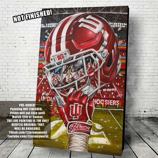 Pre-ORDER Indiana by Jeremy Worst 2026 Sports Football Canvas Print Artwork helmet Nfl Football1