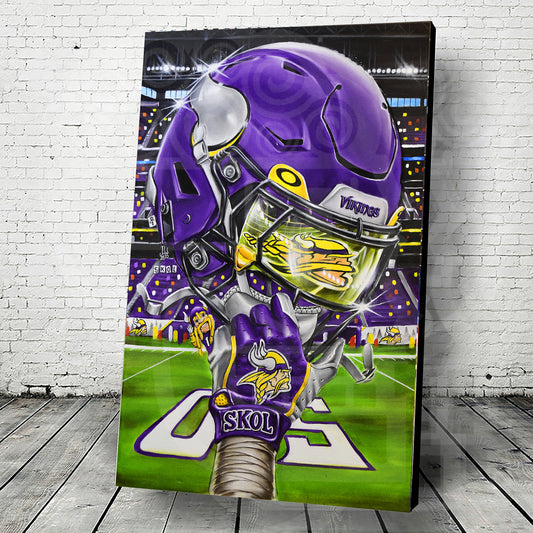 SKOL Minnesota by Jeremy Worst 2025 Sports Football Canvas Print Artwork helmet Nfl Football