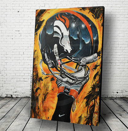 JEREMY WORST Denver Broncos Nation Painting sports Canvas Print Artwork helmet art great gift for him piece illustration anime nsfw sticker