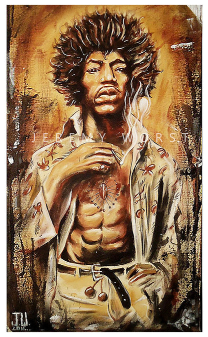 JEREMY WORST Jimi Hendrix 2011 Canvas print  instagram  anime art painting nsfw sticker