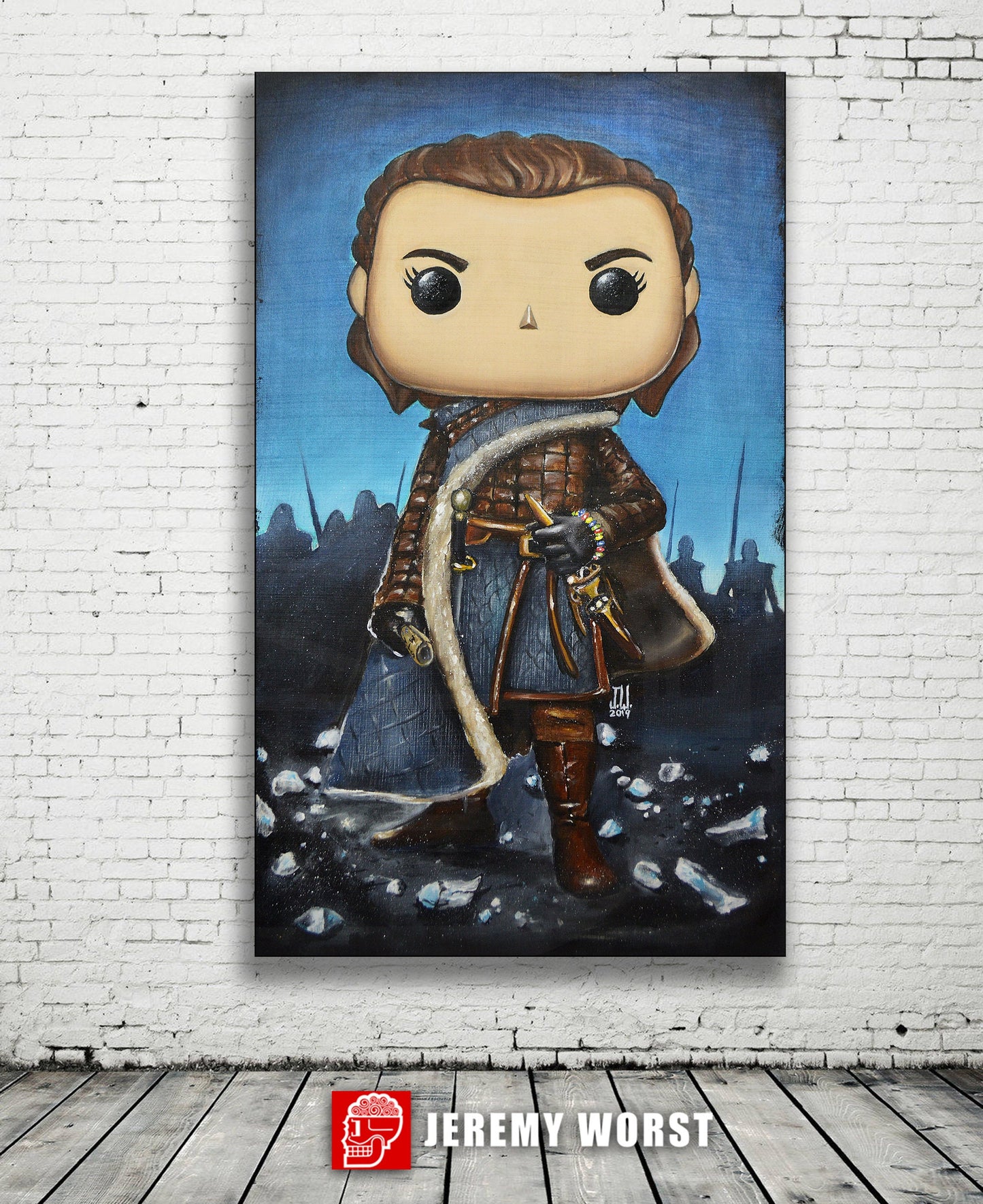 ARYA POP STARK Jeremy Worst Game of Thrones art painting fan art night king needle original funko got hentai custom customize dagger cosplay