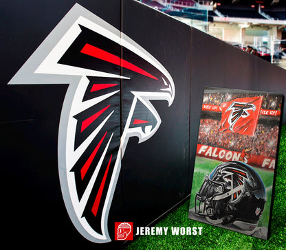 JEREMY WORST Atlanta Falcons Mercedes Benz Painting Fine Art Print Artwork helmet nfl football helmet player sports anime nsfw sticker