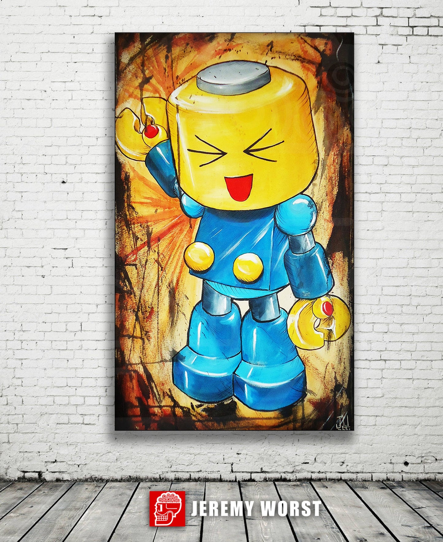 JEREMY WORST Servbot Marvel Vs Capcom comic MVC3 Original Artwork Signed Print Kids room canvas wall art video games fun lego toy painting