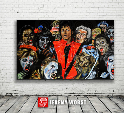 JEREMY WORST Thriller Tribute to Michael Jackson Rip painting artwork fine art print original mj im bad zombie anime nsfw sticker