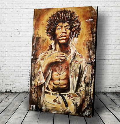 JEREMY WORST Jimi Hendrix 2011 Canvas print  instagram  anime art painting nsfw sticker