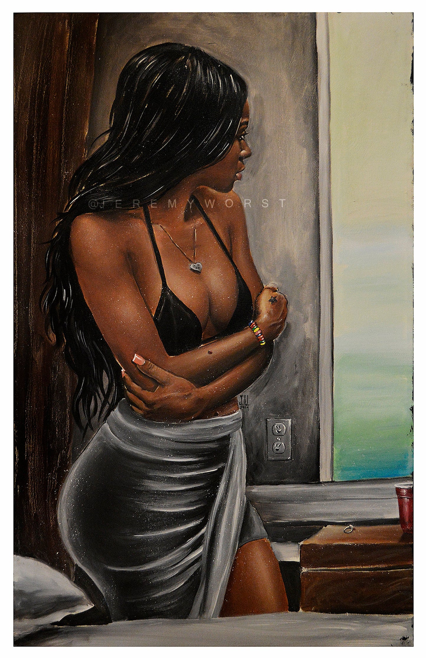 JEREMY WORST #1 Commission Custom Pinup Artist Original Acrylic The Best Traditional Painting Canvas woman girl pop artwork urban custom size oil portrait sexy Style