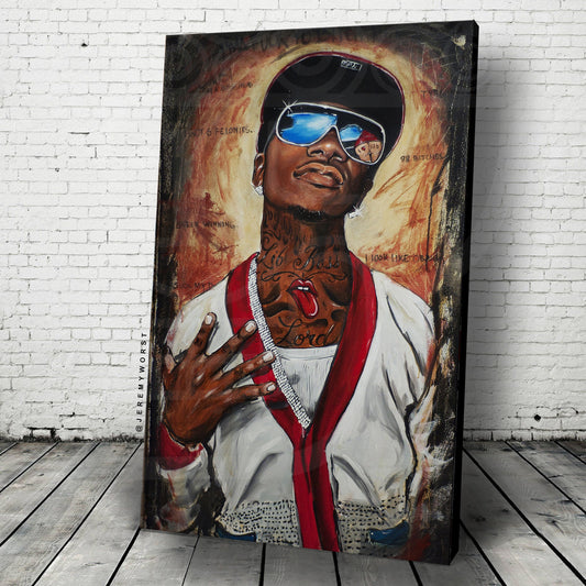 JEREMY WORST Lil B The Based God Original Artwork Signed Fine Art Print canvas painting sexy task force thank you based god sticker poster