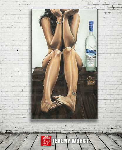 JEREMY WORST Naked Goose alcohol Sexy girl Artwork Fine Art Print anime