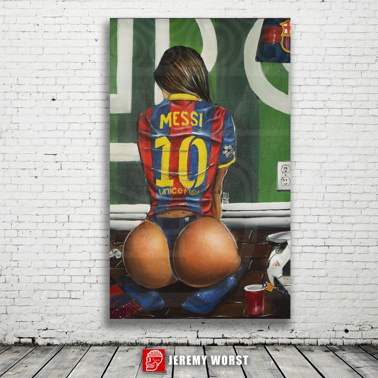 JEREMY WORST MESSI Fan leo Original Artwork Signed Fine Art Print hot sexy woman soccer ronaldo neymar portugal barcelona real madrid anime