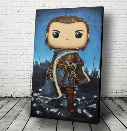 ARYA POP STARK Jeremy Worst Game of Thrones art painting fan art night king needle original funko got hentai custom customize dagger cosplay