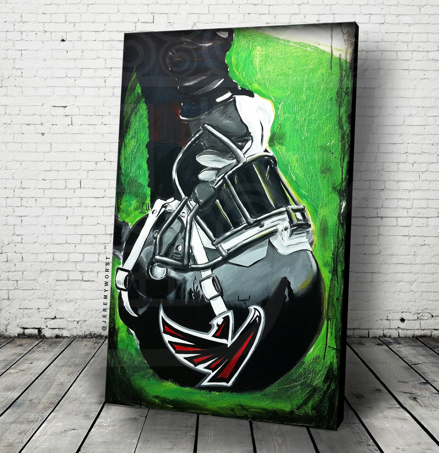 JEREMY WORST Atlanta Falcons Mercedes Benz Painting Fine Art Print Artwork helmet nfl football helmet player sports anime nsfw sticker