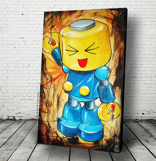 JEREMY WORST Servbot Marvel Vs Capcom comic MVC3 Original Artwork Signed Print Kids room canvas wall art video games fun lego toy painting