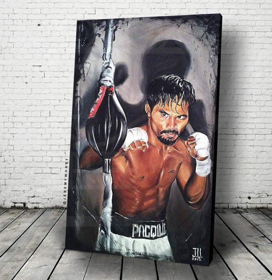 JEREMY WORST Manny Pacquiao Boxing Canvas Prints Artwork  anime art painting original win welterweight champion Philip pines fighting pride