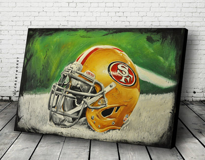 NEW San Francisco 49ers Niner Gang NFL Canvas Print Acrylic Painting Artwork helmet football player sports jewelry poster ring