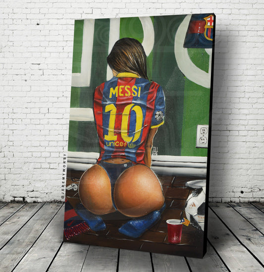 JEREMY WORST MESSI Fan leo Original Artwork Signed Fine Art Print hot sexy woman soccer ronaldo neymar portugal barcelona real madrid anime