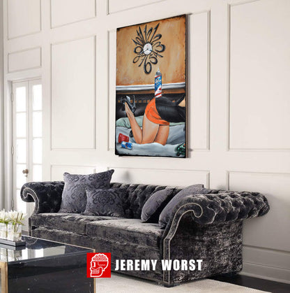 JEREMY WORST Jager Bomb Sexy alcohol Signed Poster or Canvas Print Wall Art Decor Bar Game Room Living room Bed Whip cream 4 play Clock