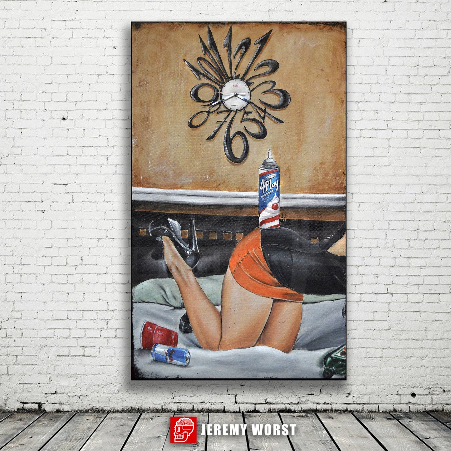 JEREMY WORST Jager Bomb Sexy alcohol Signed Poster or Canvas Print Wall Art Decor Bar Game Room Living room Bed Whip cream 4 play Clock